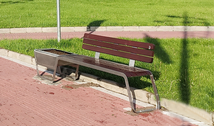 6鋼木花箱休閑座椅實拍圖片二