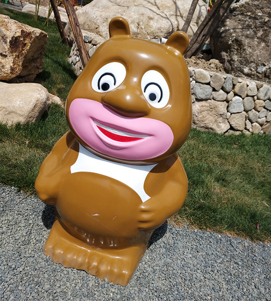 小熊卡通戶外垃圾桶