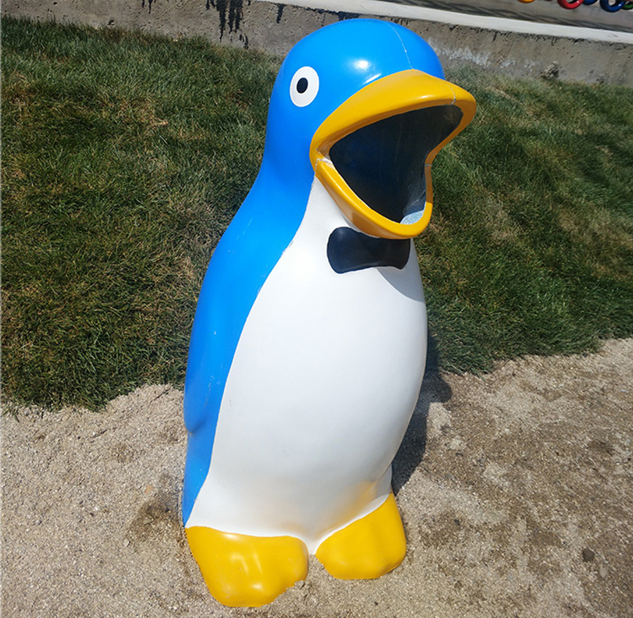 企鵝卡通戶外垃圾桶