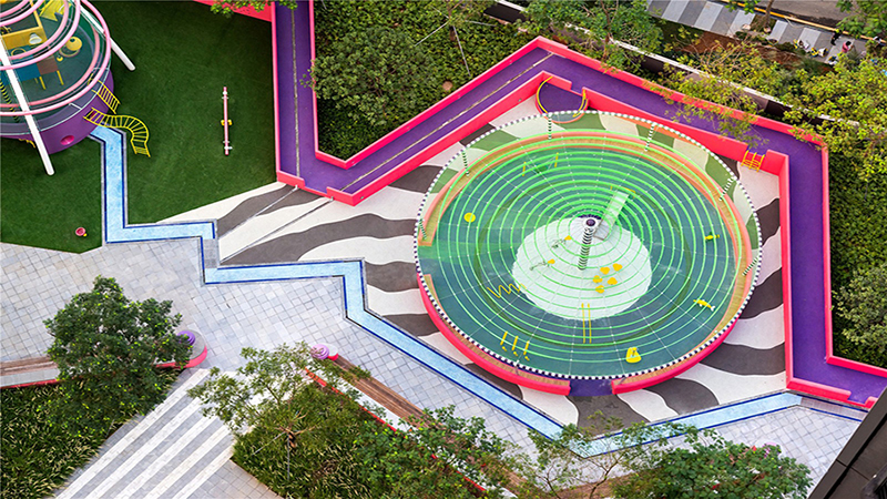社區(qū)兒童游樂場沙坑鳥瞰圖