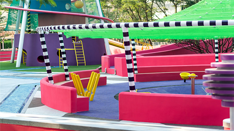 社區(qū)兒童游樂場沙坑平地