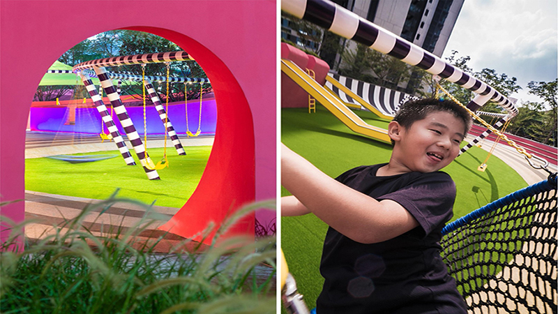 社區(qū)兒童游樂場秋千