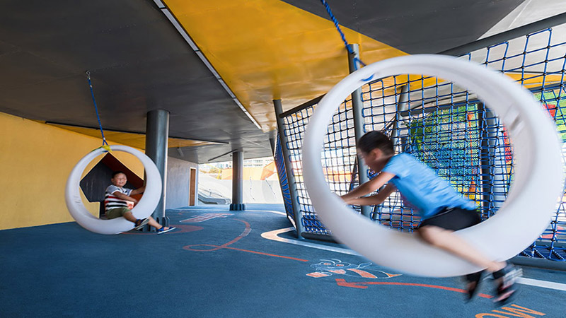 奶酪貓主題攀爬兒童樂(lè)園月亮秋千