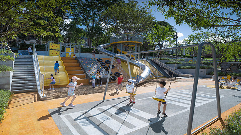 綠色生態(tài)攀爬公園游樂(lè)場(chǎng)秋千