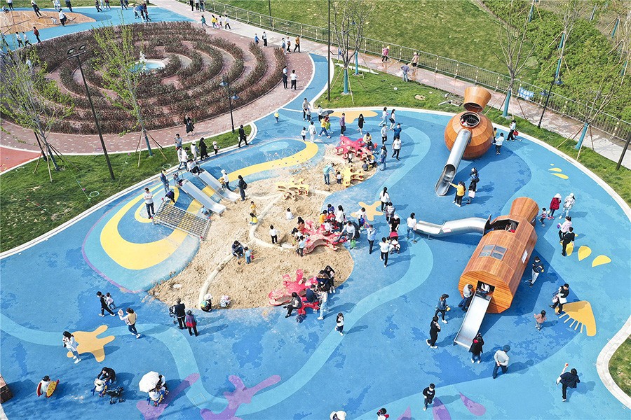 兒童樂園游樂設施螃蟹組合滑梯