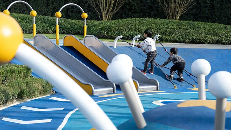 太空飛船主題攀爬樂園攀爬繩和滑滑梯