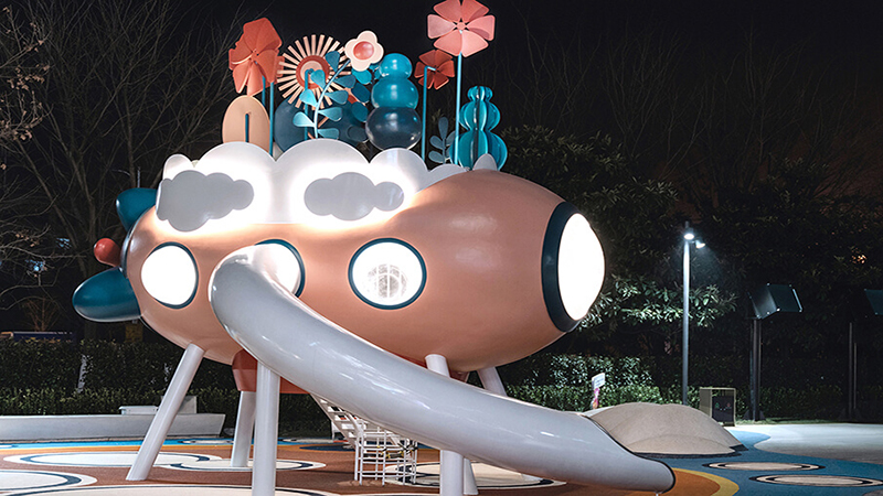 飛機模型商場兒童游樂設(shè)備燈光效果