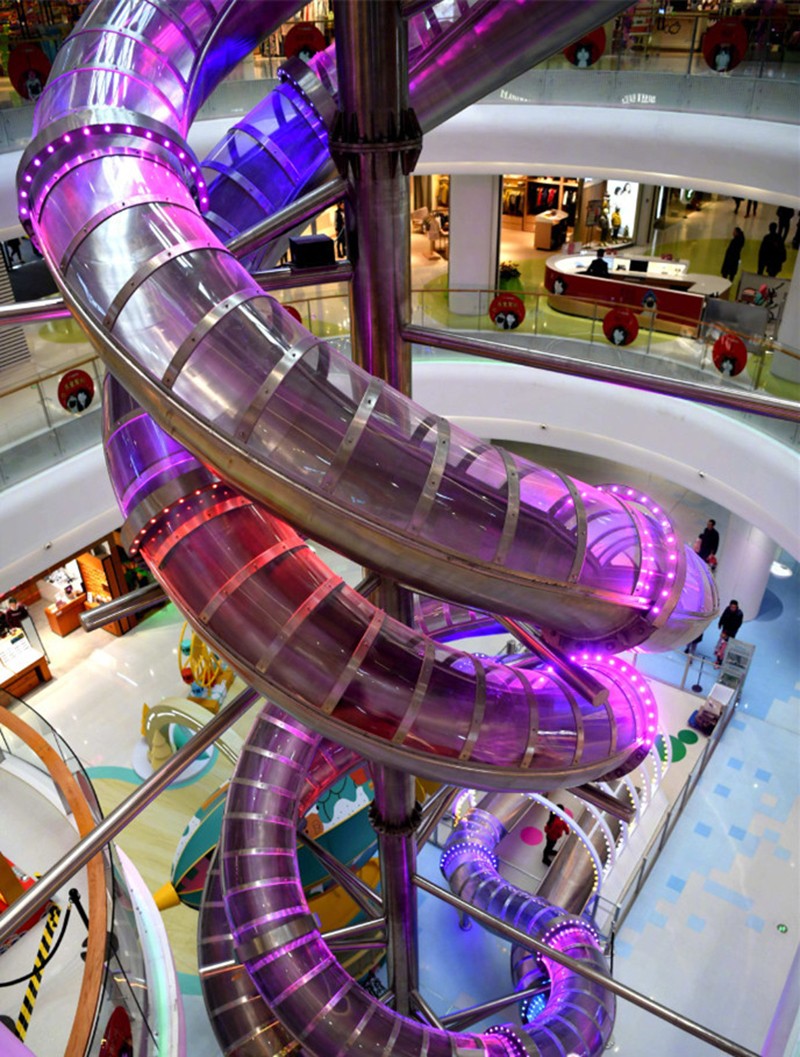 室內(nèi)不銹鋼全桶滑梯