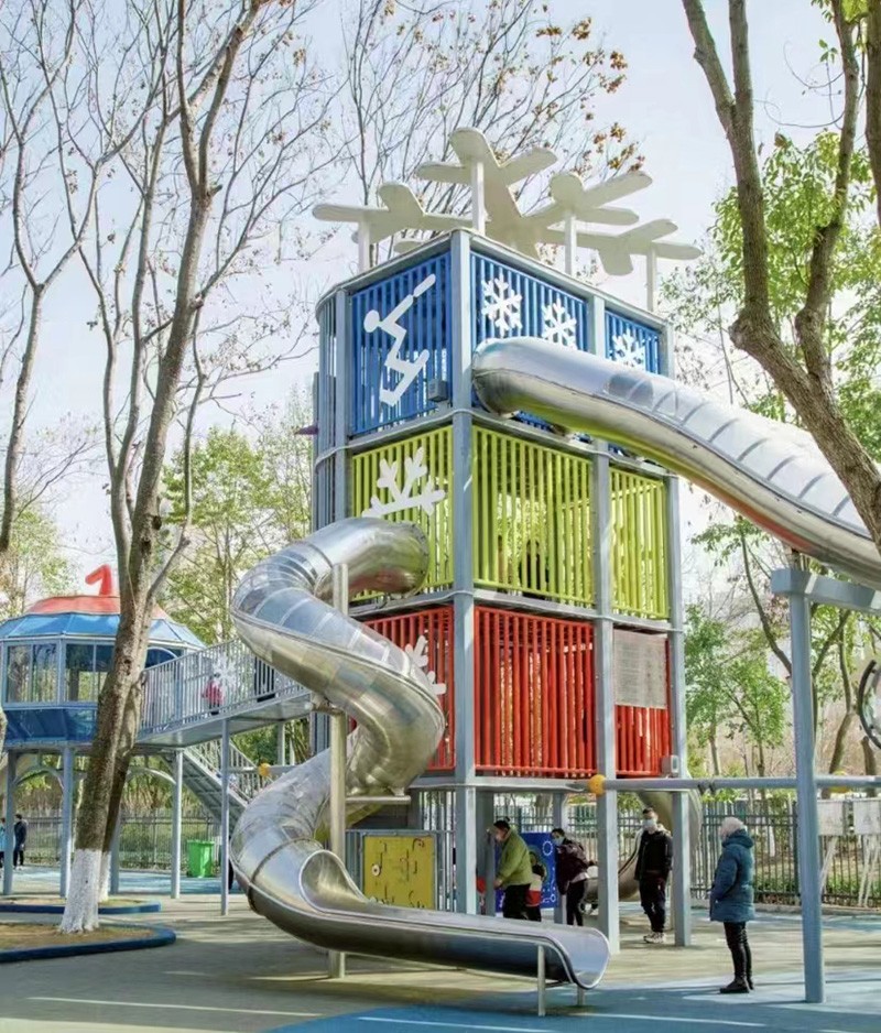 親子樂園不銹鋼滑梯整體效果