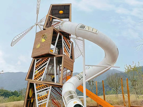 大型高塔不銹鋼戶外滑梯