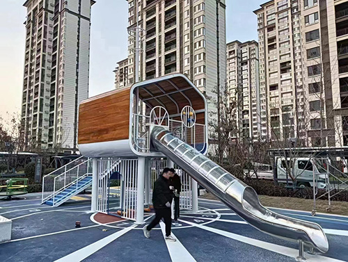 兒童室外不銹鋼樹形滑梯