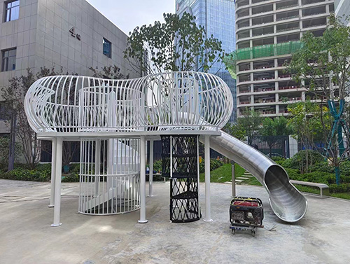 兒童高空走廊不銹鋼組合滑梯