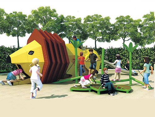 木質(zhì)獅子滑梯