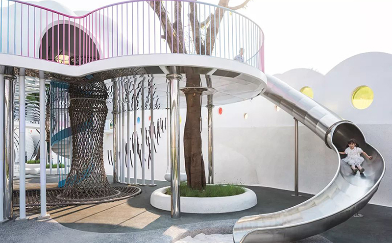 社區(qū)兒童游樂場(chǎng)不銹鋼滑梯