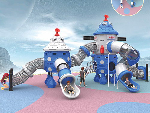 太空主題塑料滑滑梯