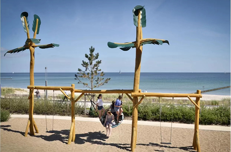 公園大型原木組合滑梯