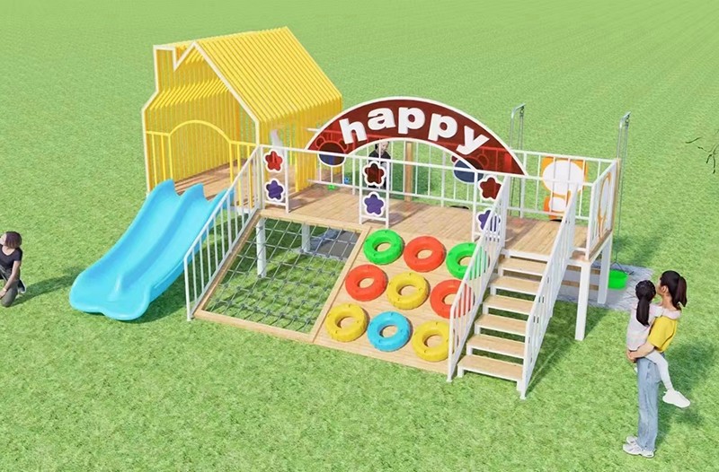 幼兒園無(wú)動(dòng)力游樂(lè)設(shè)備實(shí)拍圖