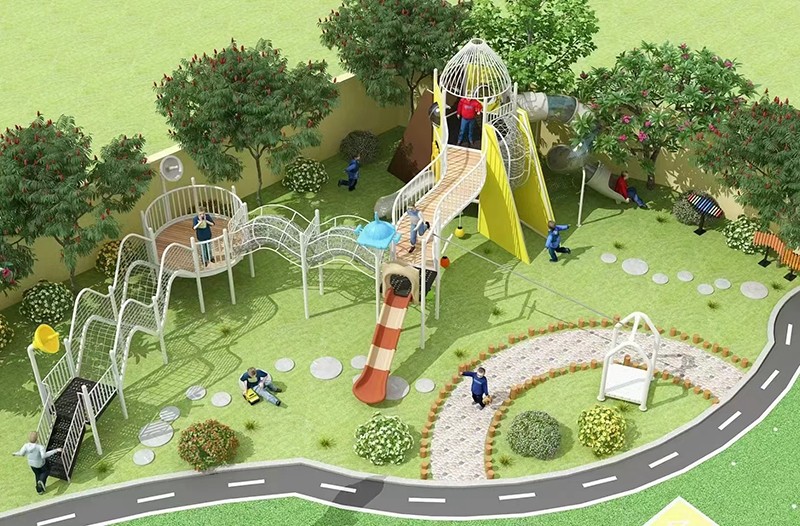 幼兒園攀爬廊架滑梯