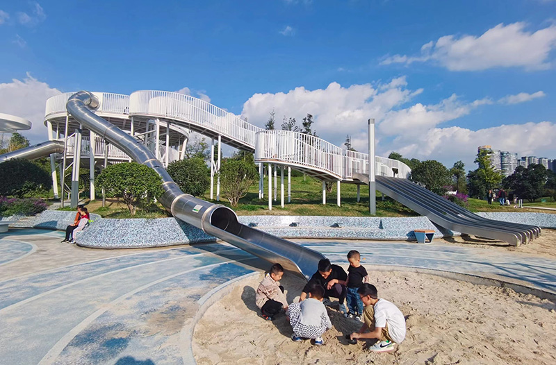 大型戶外不銹鋼滑梯