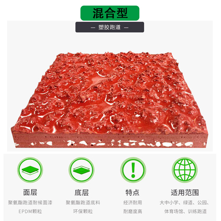 新國標(biāo)透氣型戶外塑膠跑道混合型