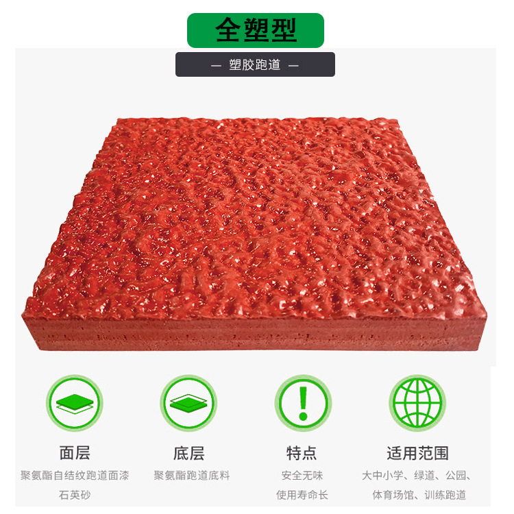 新國標(biāo)透氣型戶外塑膠跑道全塑型