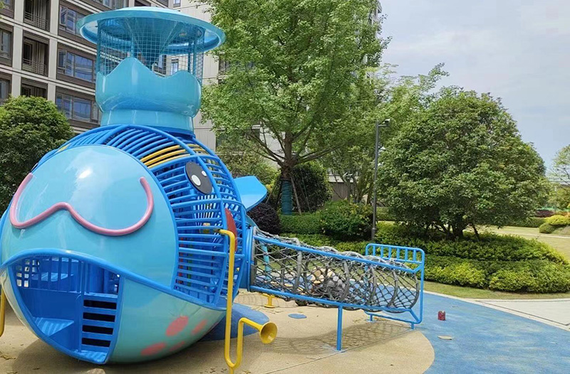 鯨魚造型不銹鋼組合滑梯具體效果