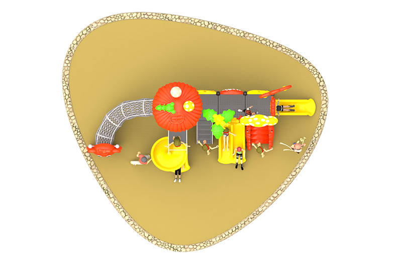 小區(qū)兒童塑料滑梯頂視圖