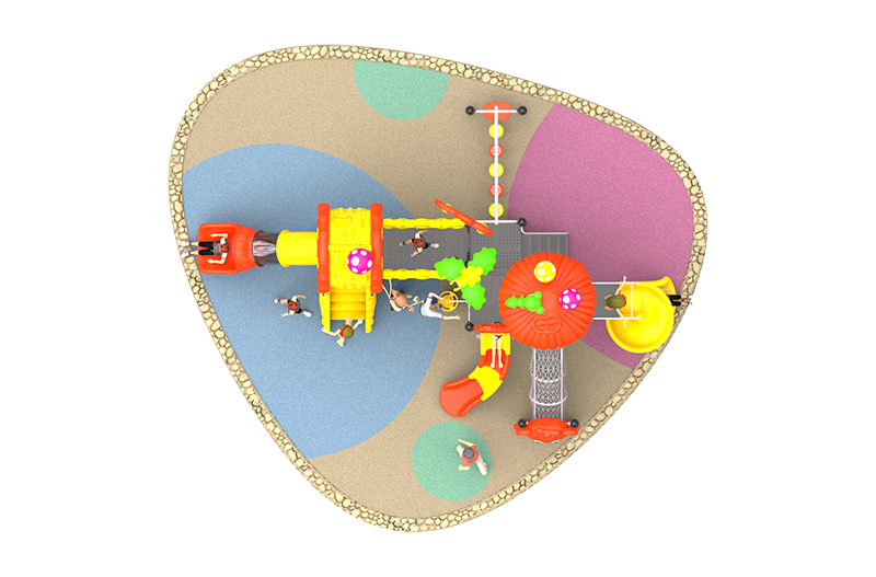 戶外兒童塑料滑梯頂視圖