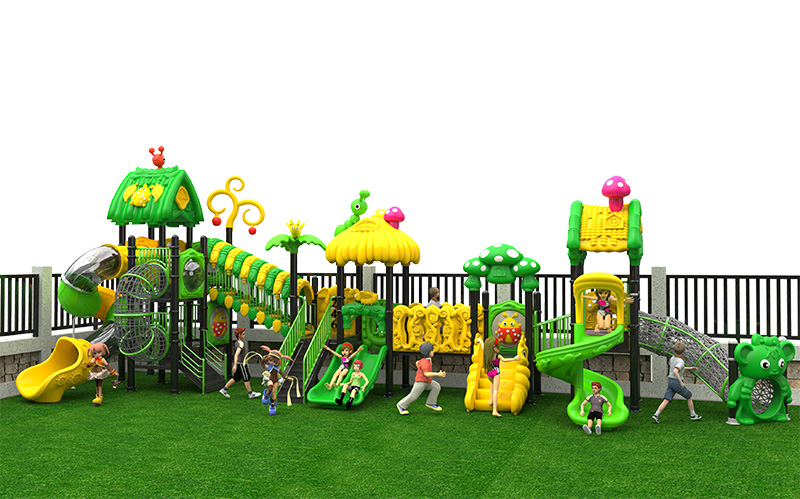 幼兒園戶(hù)外塑料滑梯正面圖