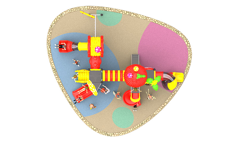 游樂場(chǎng)大型塑料滑梯正面圖