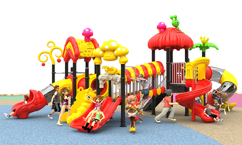 游樂場(chǎng)大型塑料滑梯系列二正面圖
