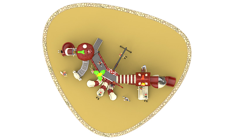 游樂場(chǎng)大型塑料滑梯頂視圖