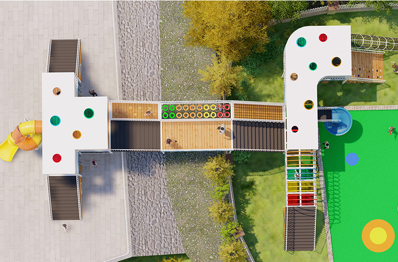 幼兒園廊架組合滑梯設(shè)計