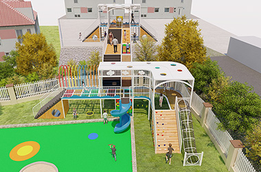 幼兒園廊架組合滑梯設(shè)計