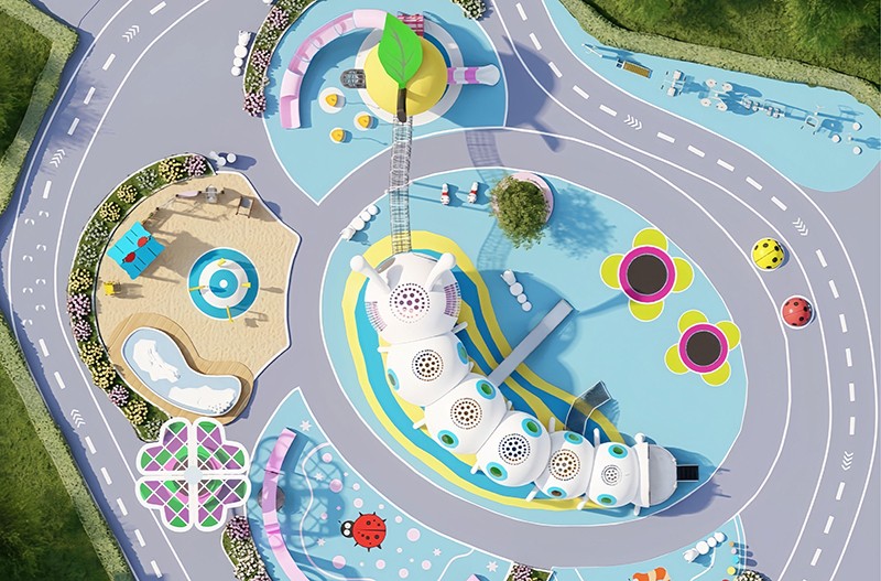 小區(qū)新型游樂器材正面圖