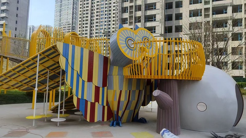 社區(qū)無動力戶外游樂設備局部圖