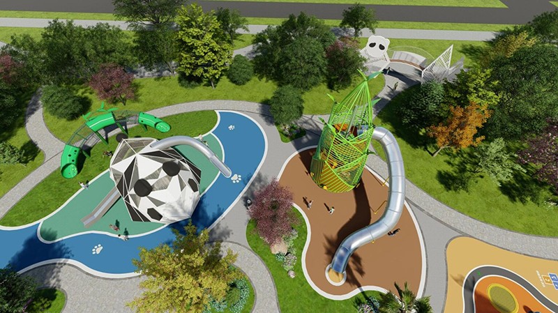 兒童區(qū)熊貓主題游樂(lè)設(shè)施